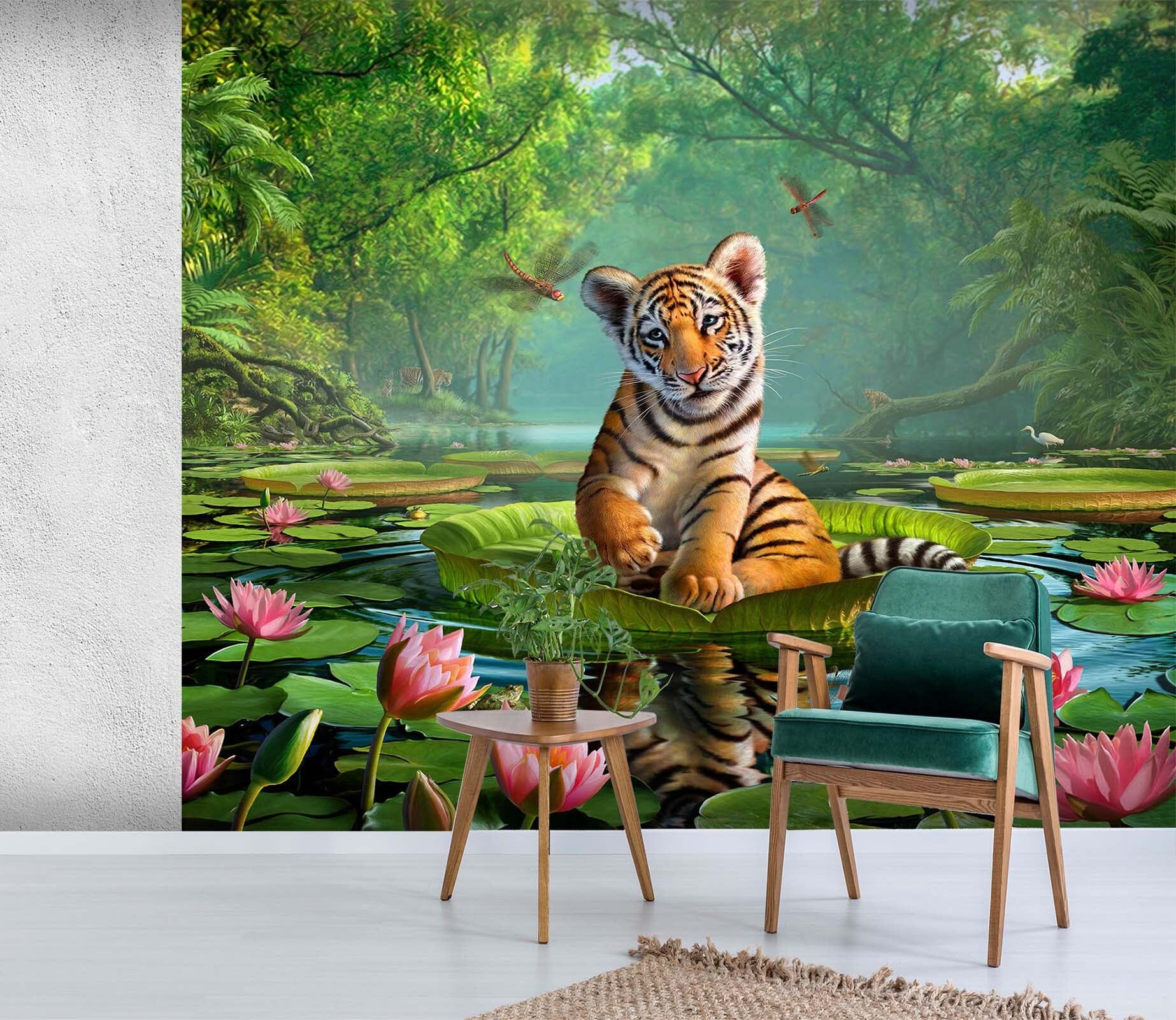 3D Tiger Lily 115 Jerry LoFaro Wall Mural Wall Murals Wallpaper AJ Wallpaper 2 