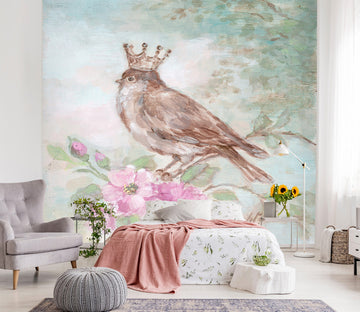 3D Crown Bird Flower Branch 3164 Debi Coules Wall Mural Wall Murals