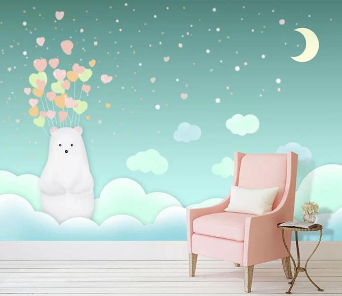 3D Bear Moon 1415 Wall Murals Wallpaper AJ Wallpaper 2 