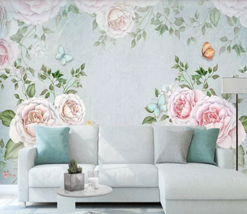 3D Bright Peony WC748 Wall Murals