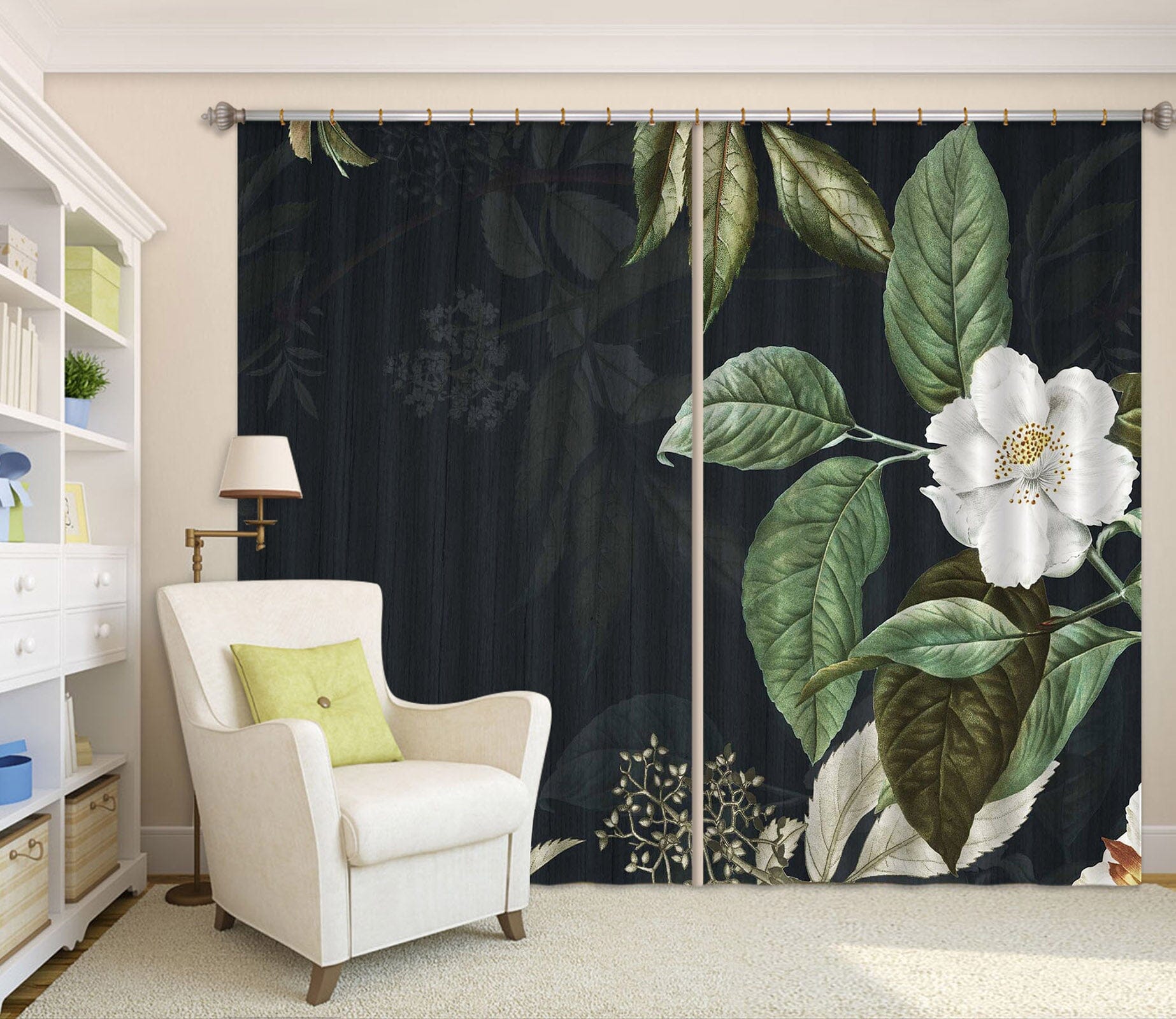 3D White Petals 734 Curtains Drapes Wallpaper AJ Wallpaper 