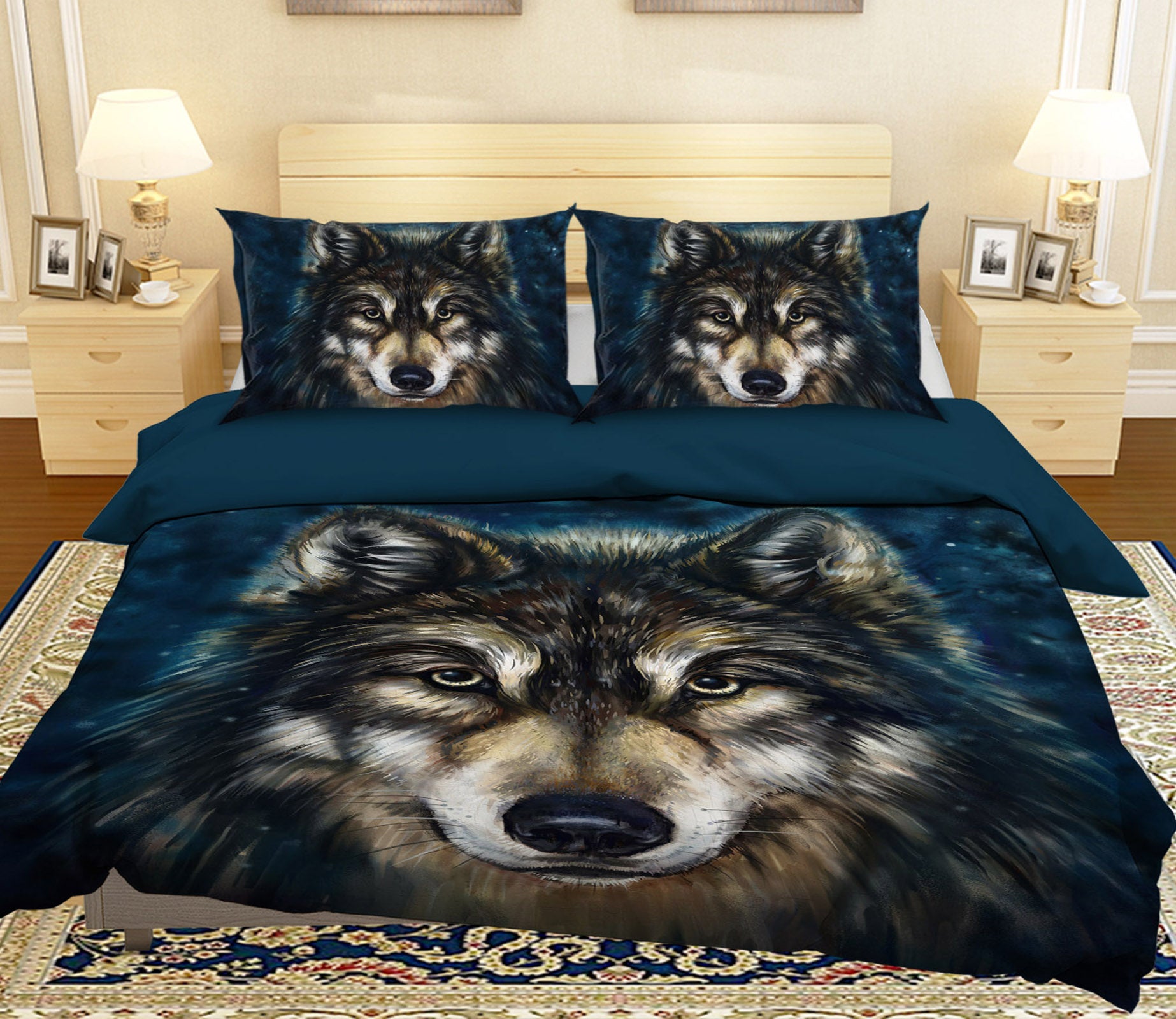 3D Black Wolf 106 Bed Pillowcases Quilt