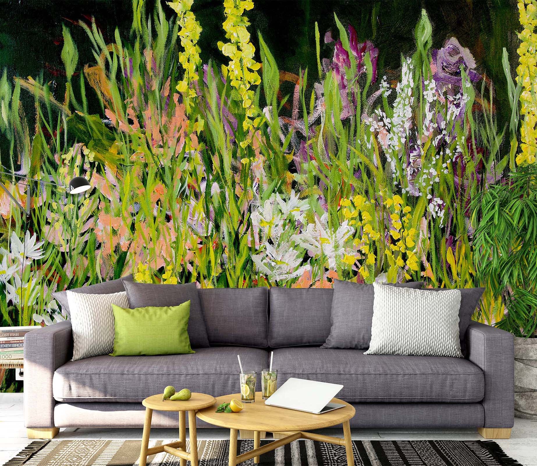 3D Colored Flowers 211 Allan P. Friedlander Wall Mural Wall Murals