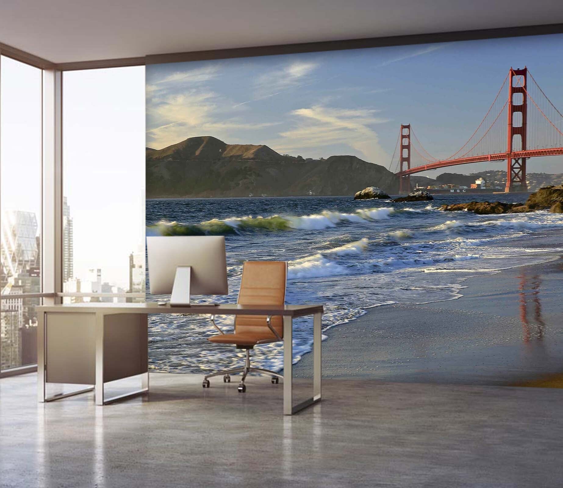 3D Golden Gate Bridge Sunset 108 Kathy Barefield Wall Mural Wall Murals Wallpaper AJ Wallpaper 2 