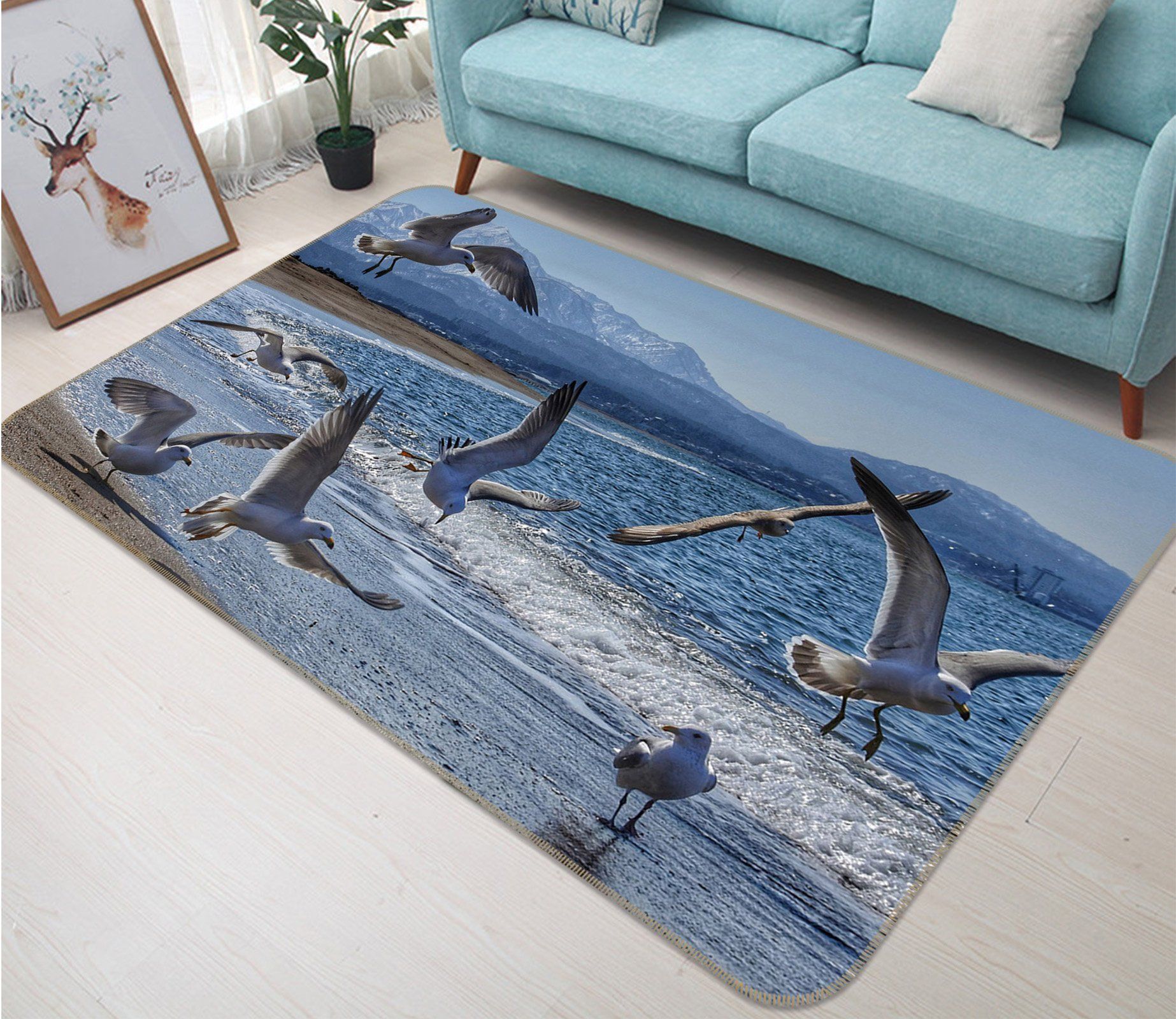 3D Seagull 556 Animal Non Slip Rug Mat Mat AJ Creativity Home 