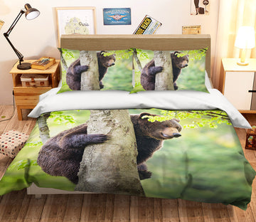 3D Forest Bear 110 Bed Pillowcases Quilt