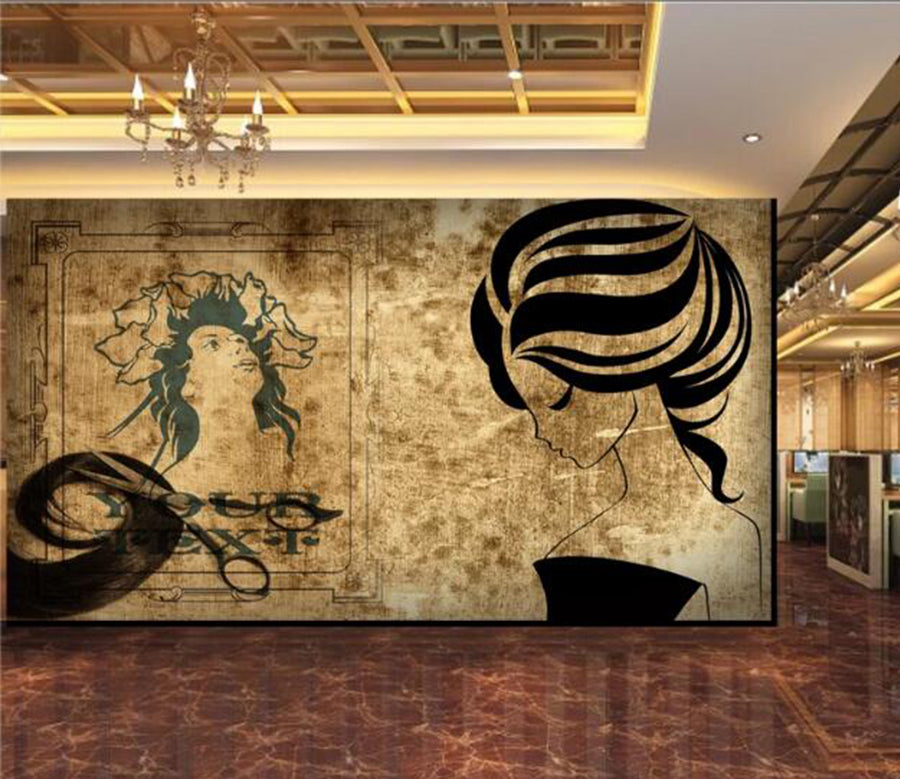 3D Black Hair 1512 Wall Murals