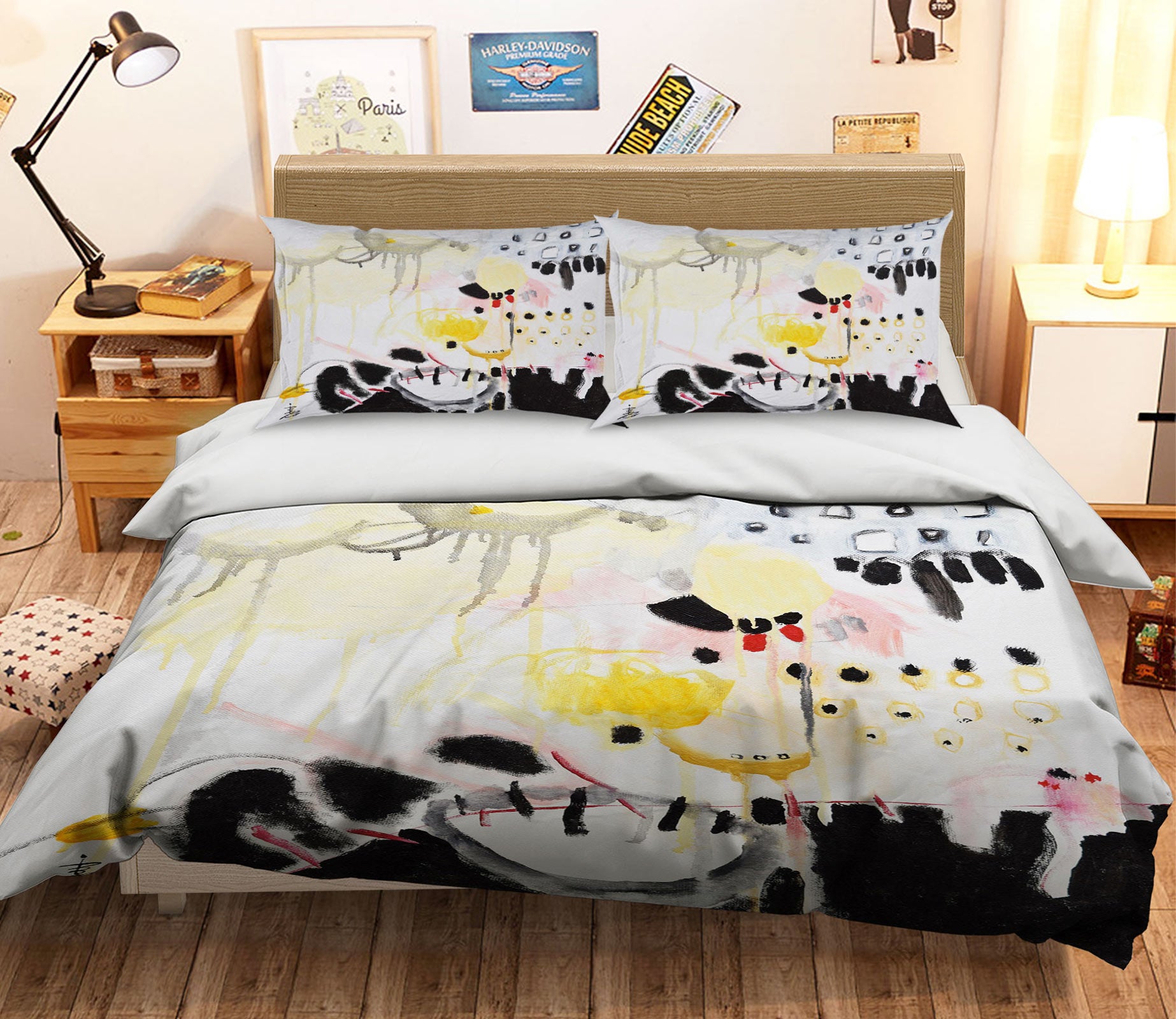 3D Black Watercolor 1192 Misako Chida Bedding Bed Pillowcases Quilt Cover Duvet Cover