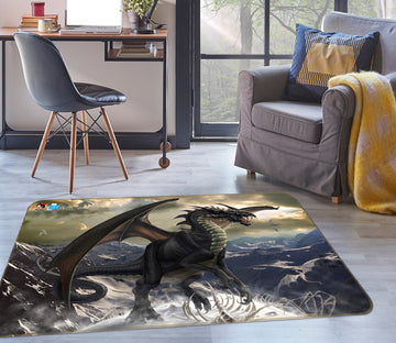 3D Fly Dragon 4103 Tom Wood Rug Non Slip Rug Mat