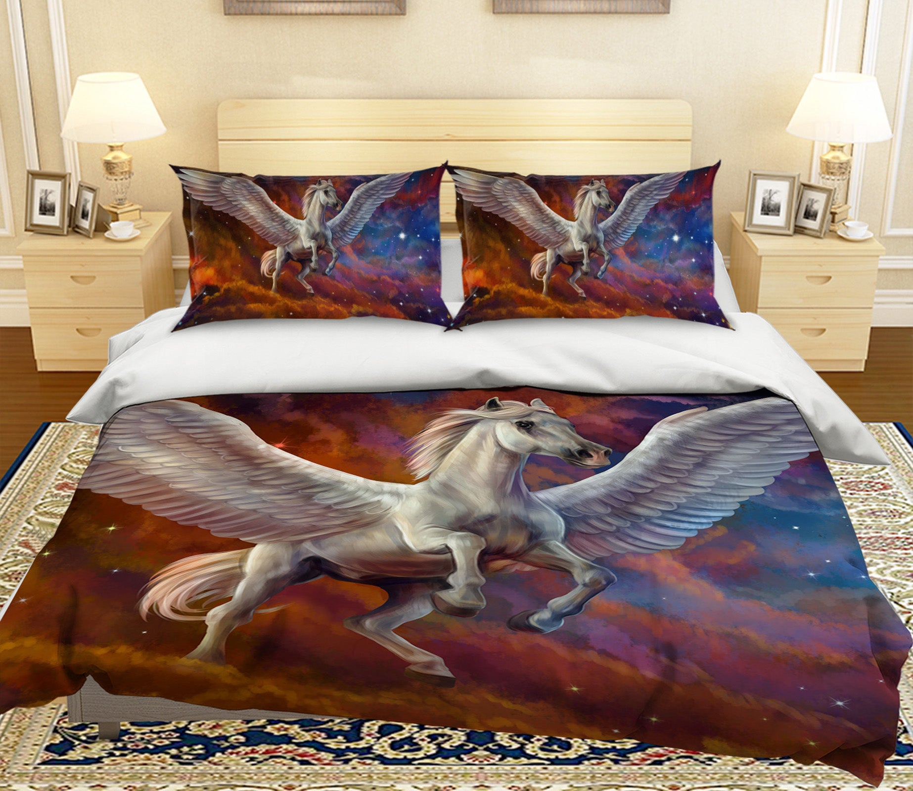 3D Wings Pegasus 034 Bed Pillowcases Quilt