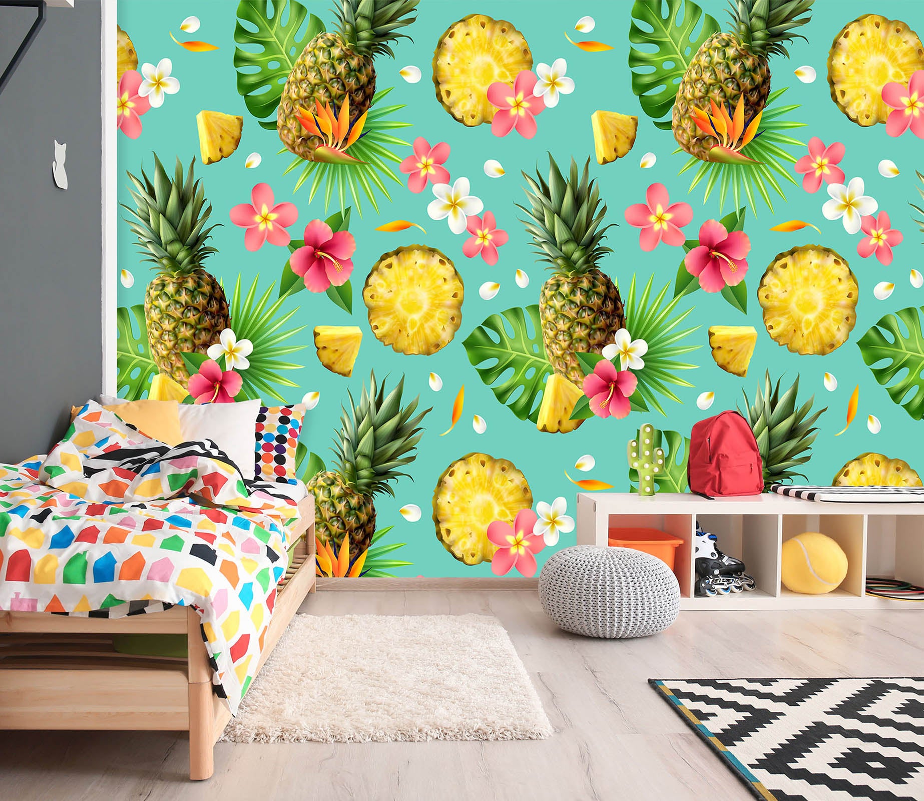 3D Pineapple 58009 Wall Murals