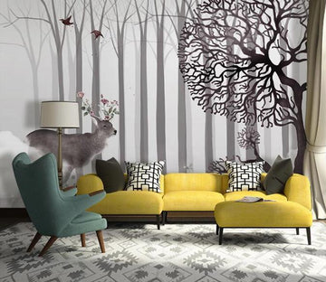 3D Deer Forest 1367 Wall Murals Wallpaper AJ Wallpaper 2 