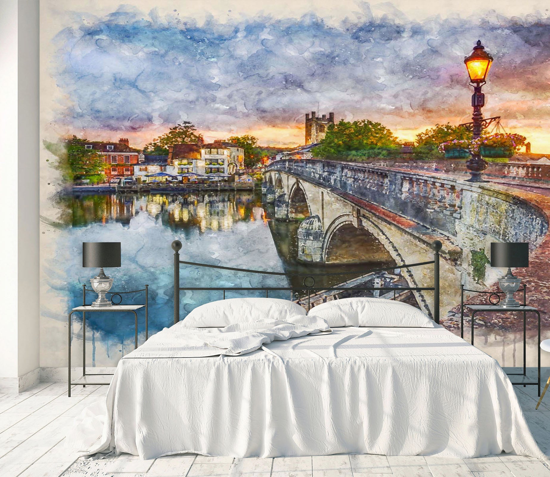 3D Street Lamp Bridge 031 Assaf Frank Wall Mural Wall Murals