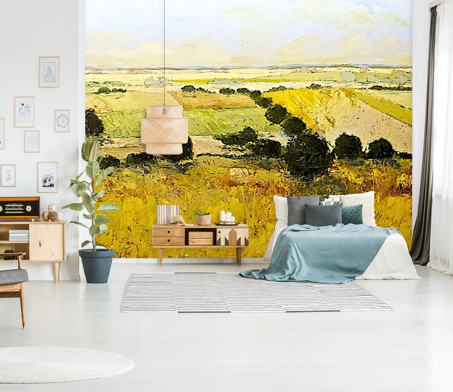 3D Yellow Field 117 Allan P. Friedlander Wall Mural Wall Murals