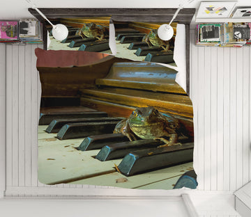 3D Frog Piano 1029 Jerry LoFaro bedding Bed Pillowcases Quilt