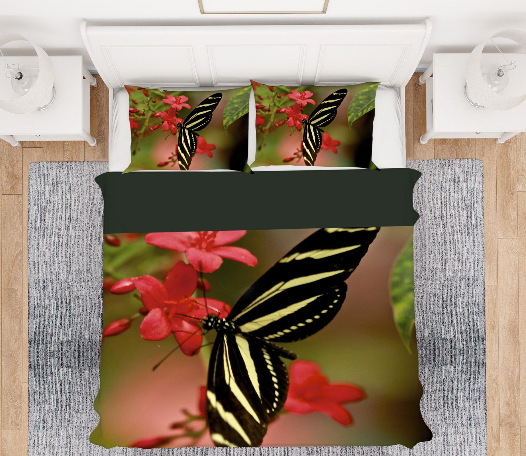 3D Butterfly 2139 Kathy Barefield Bedding Bed Pillowcases Quilt Quiet Covers AJ Creativity Home 