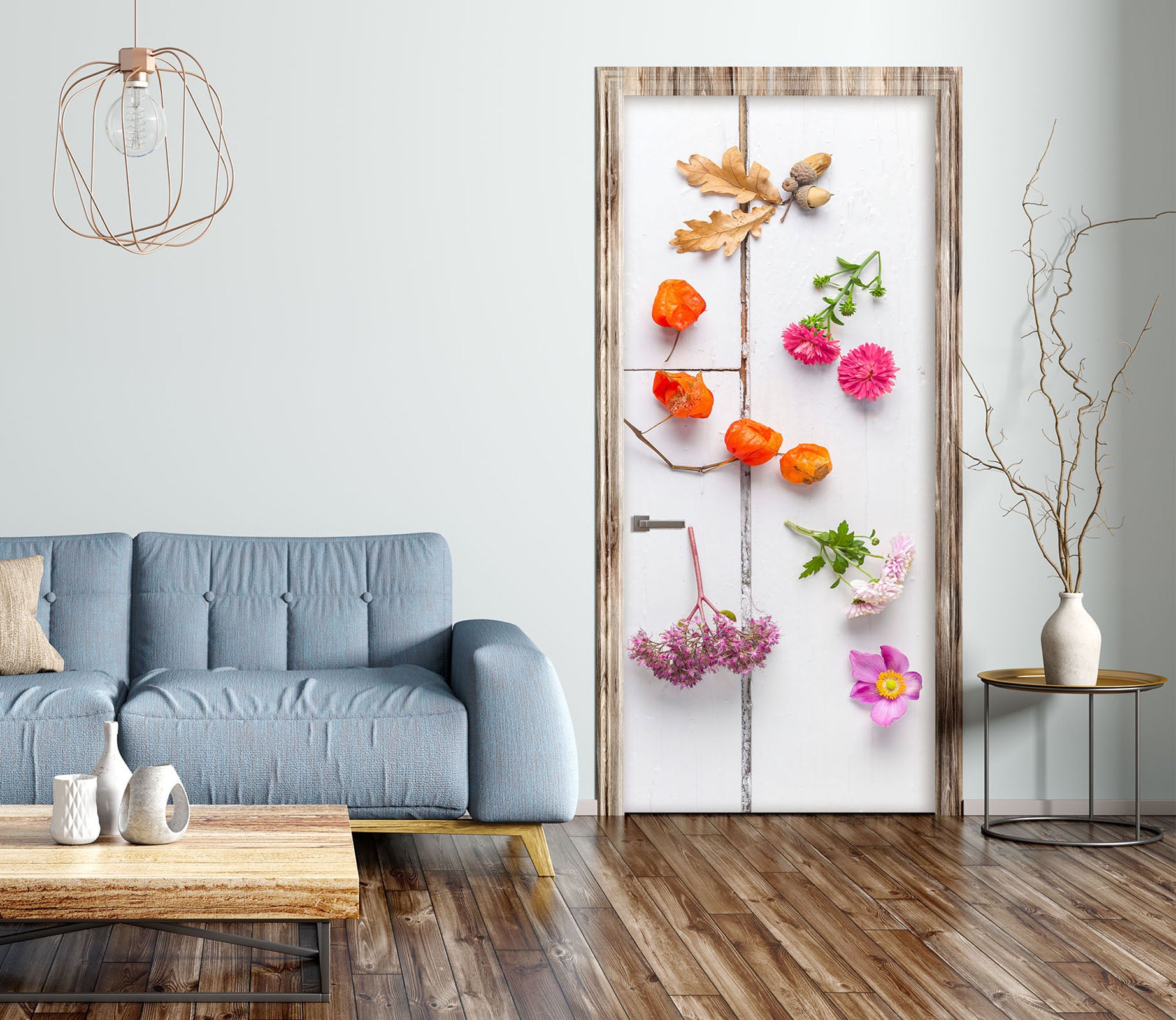 3D Pink Daisy 5032 Assaf Frank Door Mural