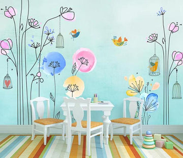 3D Small Tree Bird 464 Wall Murals Wallpaper AJ Wallpaper 2 