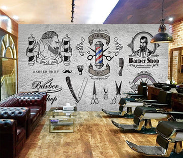 3D Cute Scissors 1417 Barber Shop Wall Murals