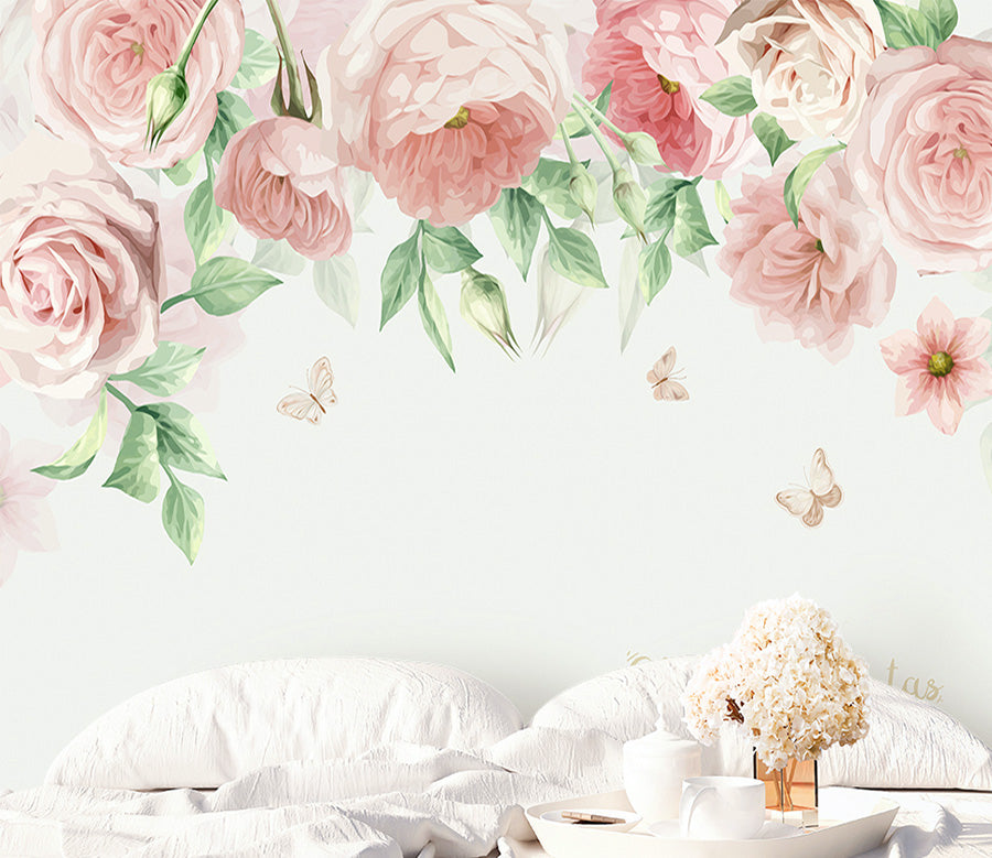 3D Pink Rose WG201 Wall Murals