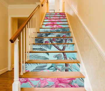 3D Pink Flowers Trees 104131 Andrea Haase Stair Risers