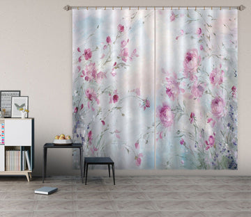 3D Pink Flowers 057 Debi Coules Curtain Curtains Drapes Curtains AJ Creativity Home 