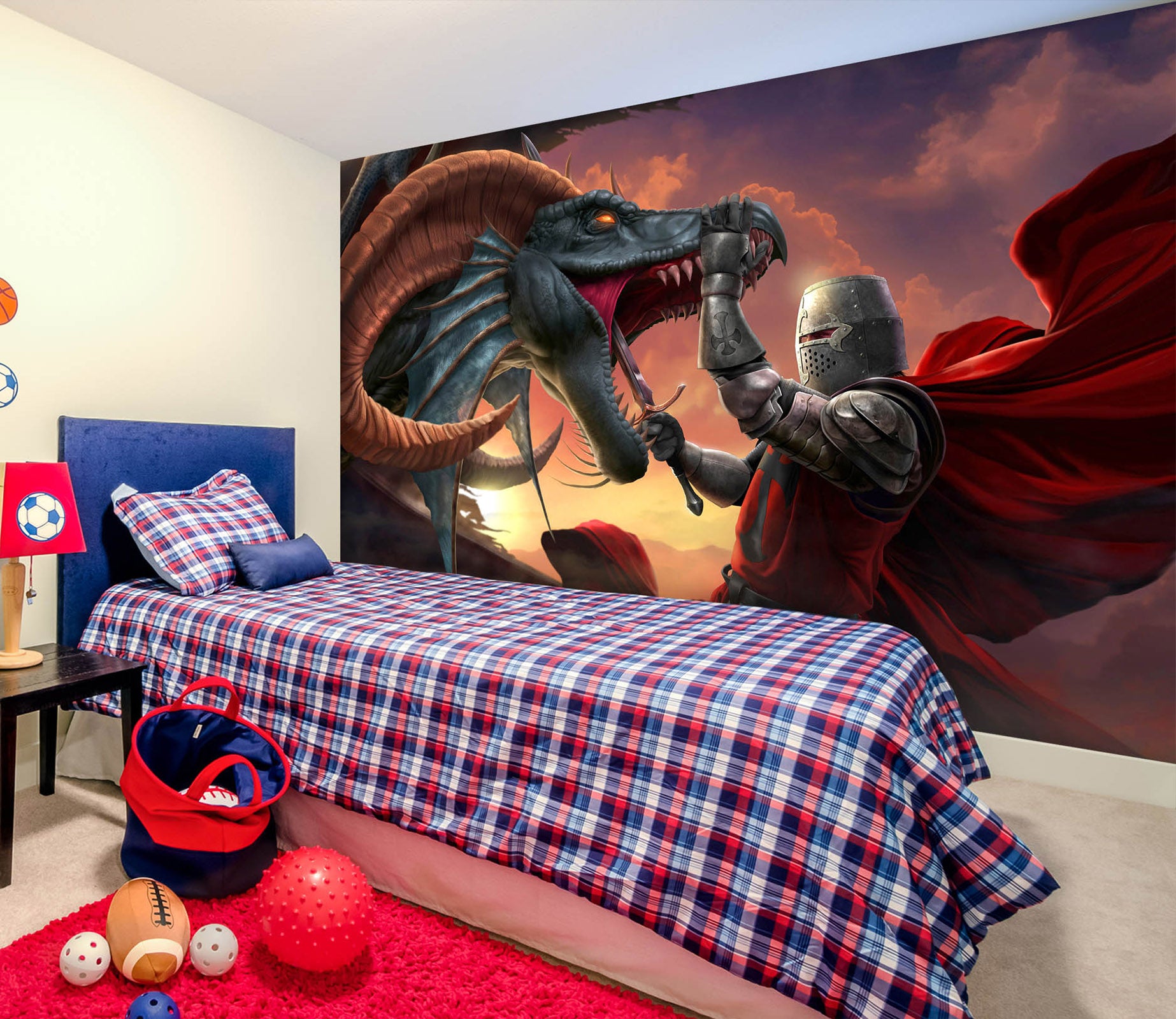 3D Dragon Armor Warrior 5005 Tom Wood Wall Mural Wall Murals