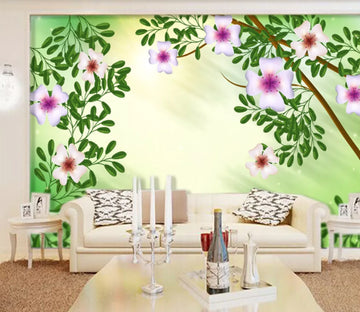 3D Plum Leaves WC954 Wall Murals