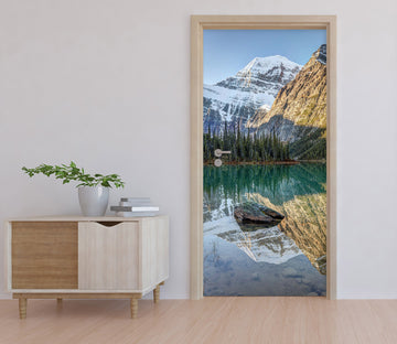 3D Snow Mountain Lake 161 Door Mural