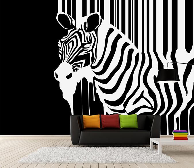 3D Zebra 449 Wall Murals Wallpaper AJ Wallpaper 2 