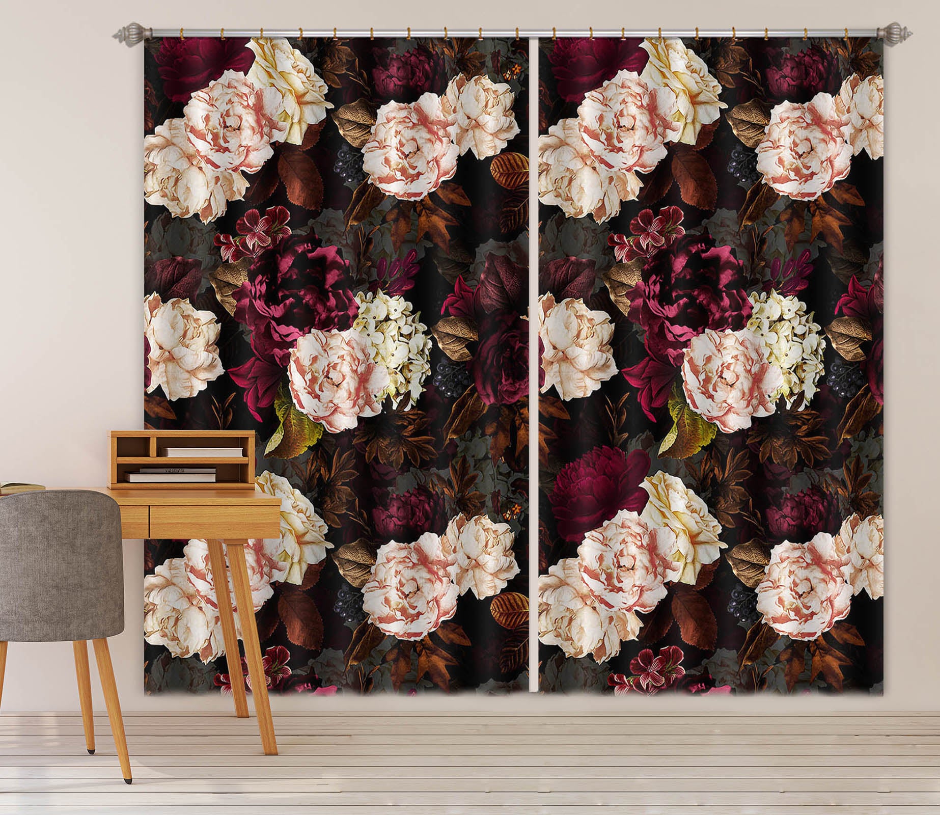 3D Doodle Flowers 142 Uta Naumann Curtain Curtains Drapes