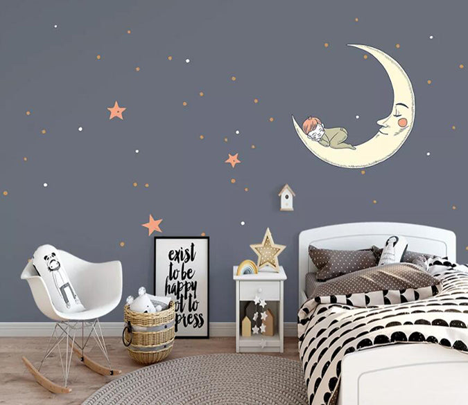 3D Star Moon 816 Wall Murals Wallpaper AJ Wallpaper 2 