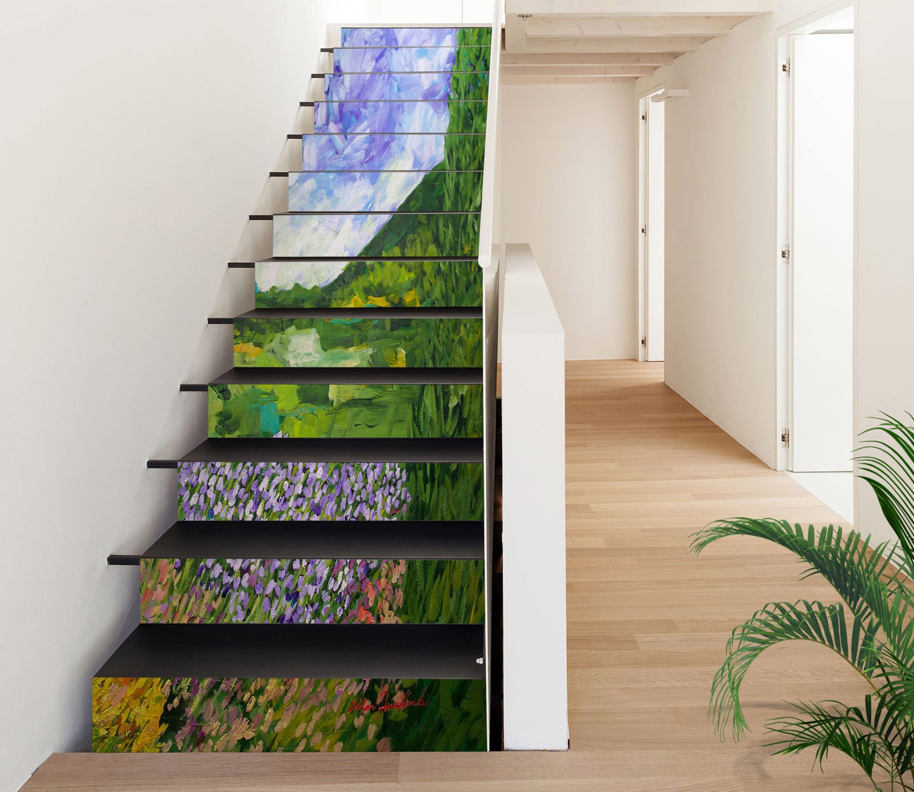 3D Meadow Purple Flower Hillside 90103 Allan P. Friedlander Stair Risers