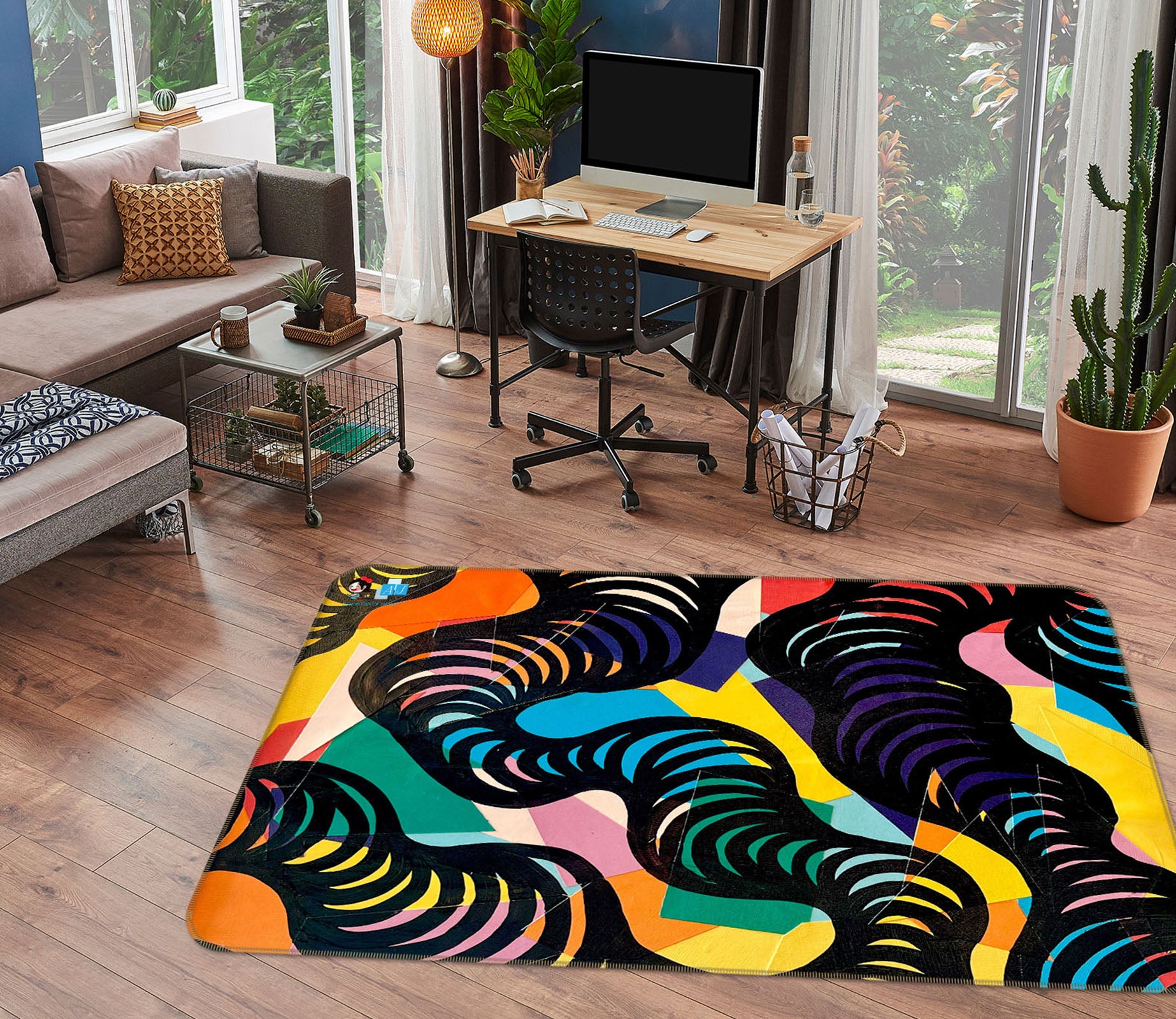 3D Color Graphics 8204 Jacqueline Reynoso Rug Non Slip Rug Mat