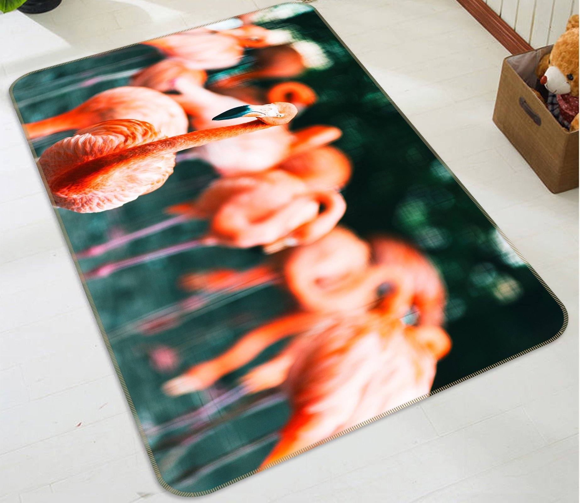 3D Flamingo Pointed Mouth 584 Animal Non Slip Rug Mat Mat AJ Creativity Home 