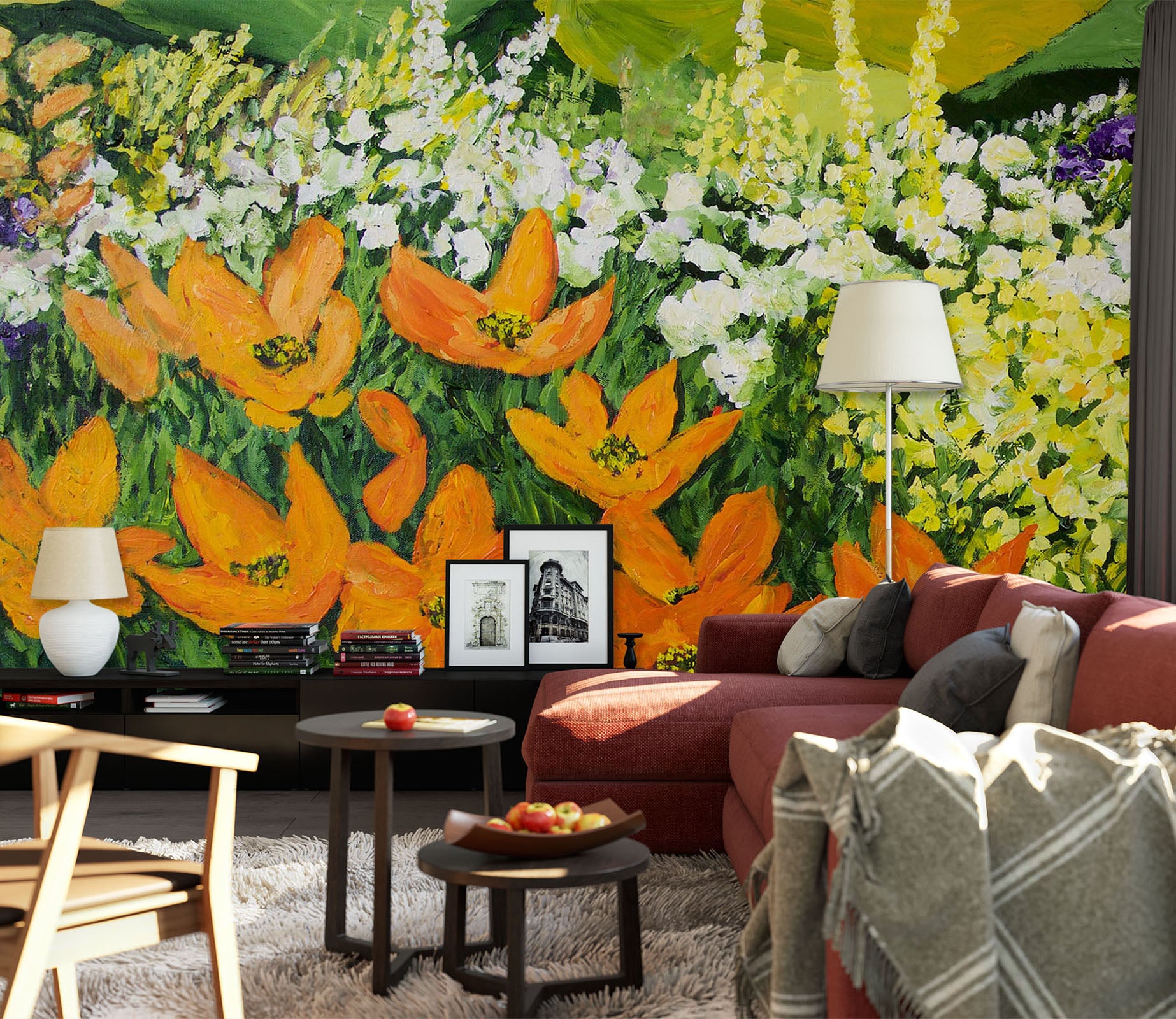 3D Bloom Flowers 209 Allan P. Friedlander Wall Mural Wall Murals