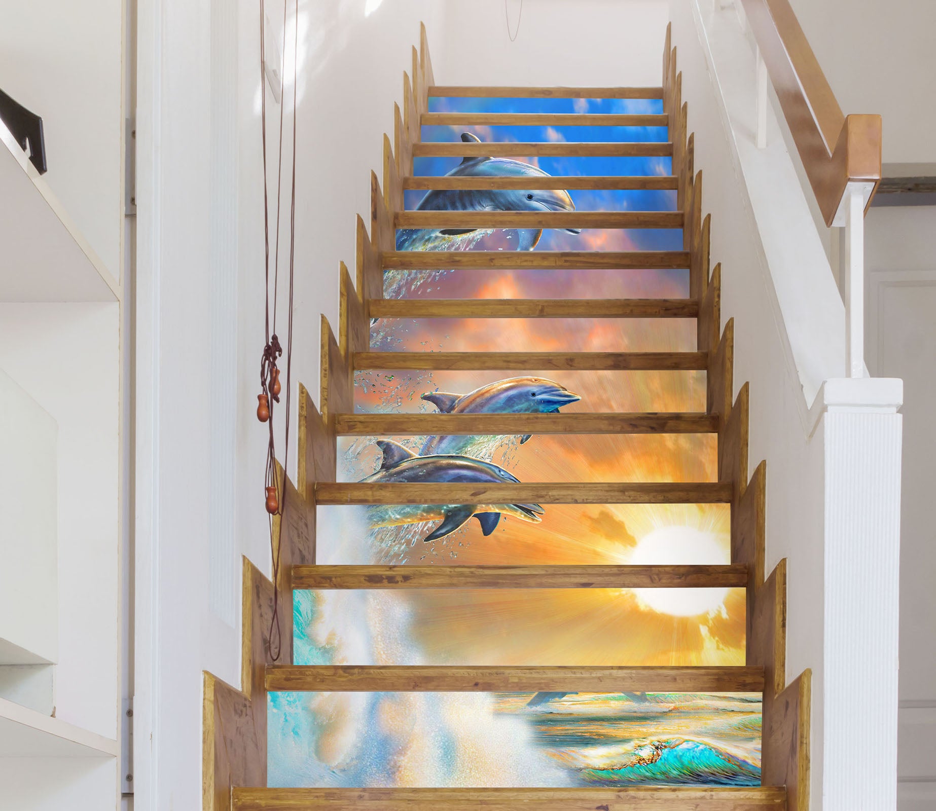 3D Surf Dolphin Sunlight 96204 Adrian Chesterman Stair Risers