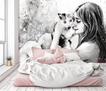 3D Cat Snuggle 635 Wallpaper AJ Wallpaper 2 