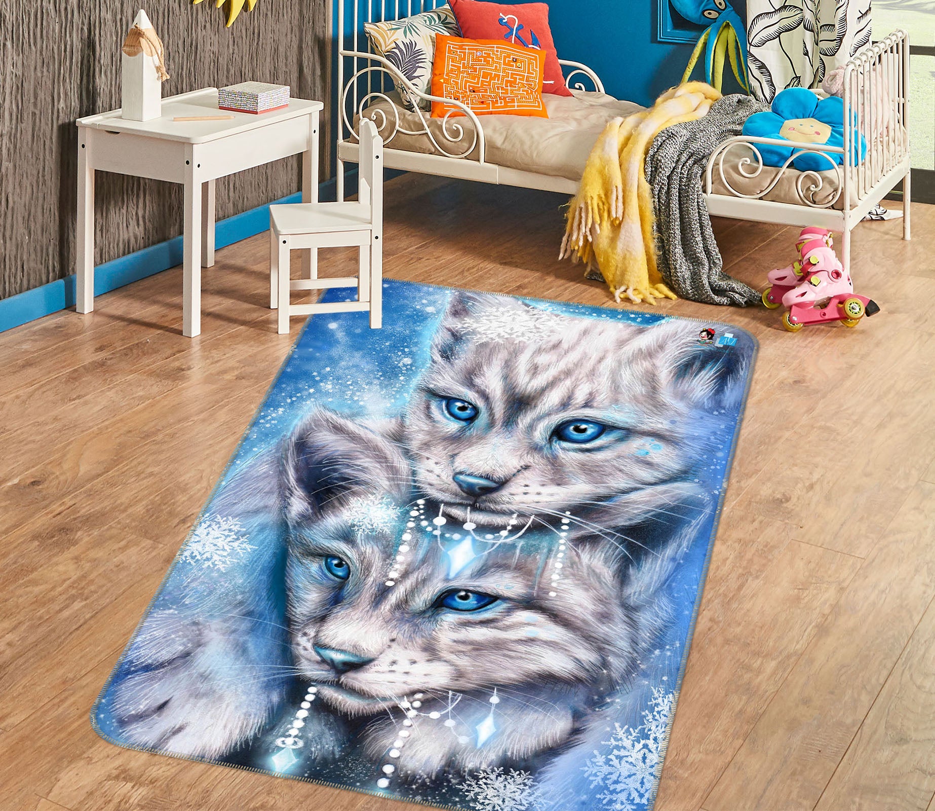 3D Gray Wolf 8525 Sheena Pike Rug Non Slip Rug Mat