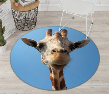 3D Giraffe Cute 052 Animal Round Non Slip Rug Mat Mat AJ Creativity Home 