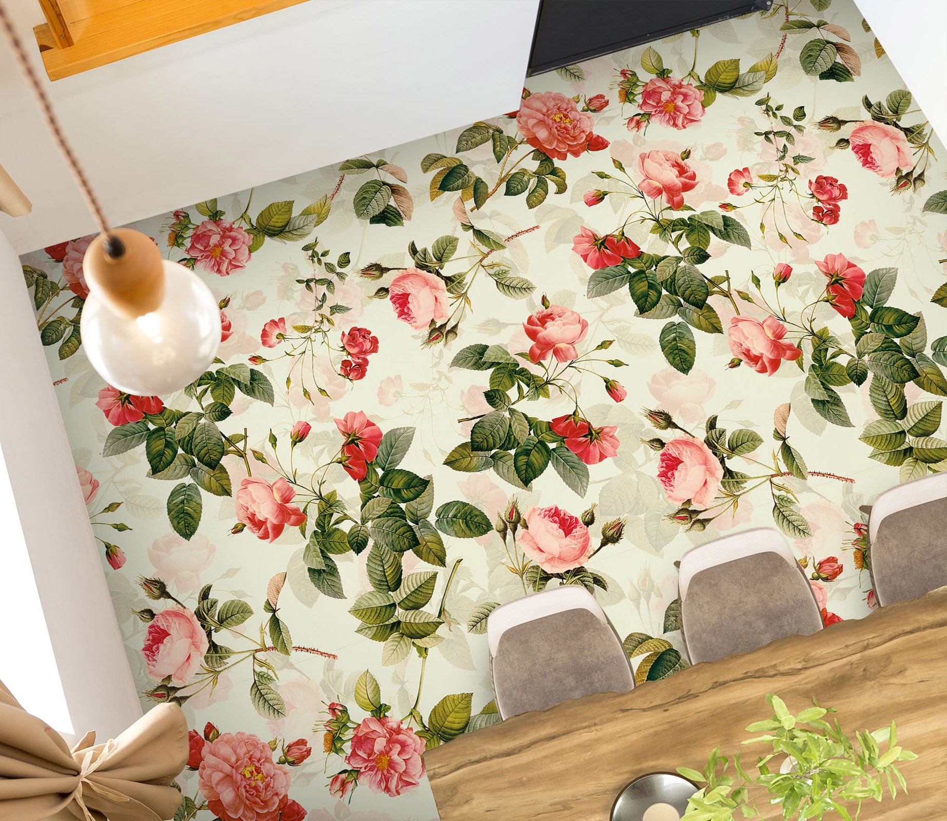 3D Pink Rose 99204 Uta Naumann Floor Mural