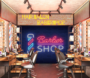 3D Colored Light Sign 115159 Barber Shop Wall Murals