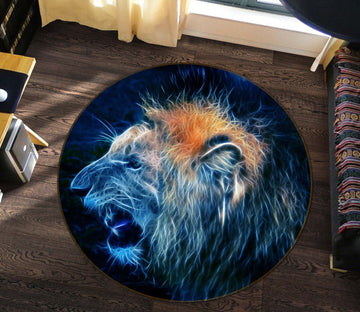 3D Lion 38096 Animal Round Non Slip Rug Mat