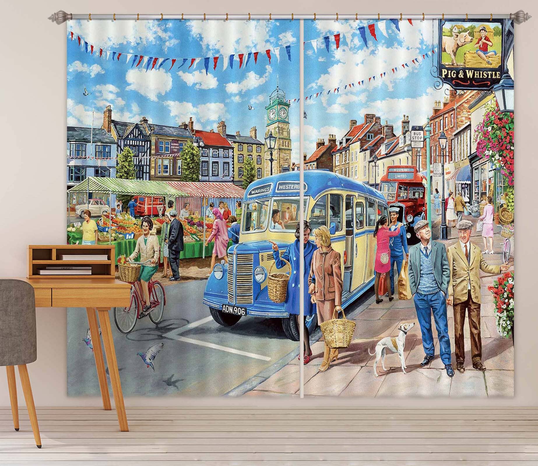 3D Country Bus Terminus 056 Trevor Mitchell Curtain Curtains Drapes Curtains AJ Creativity Home 