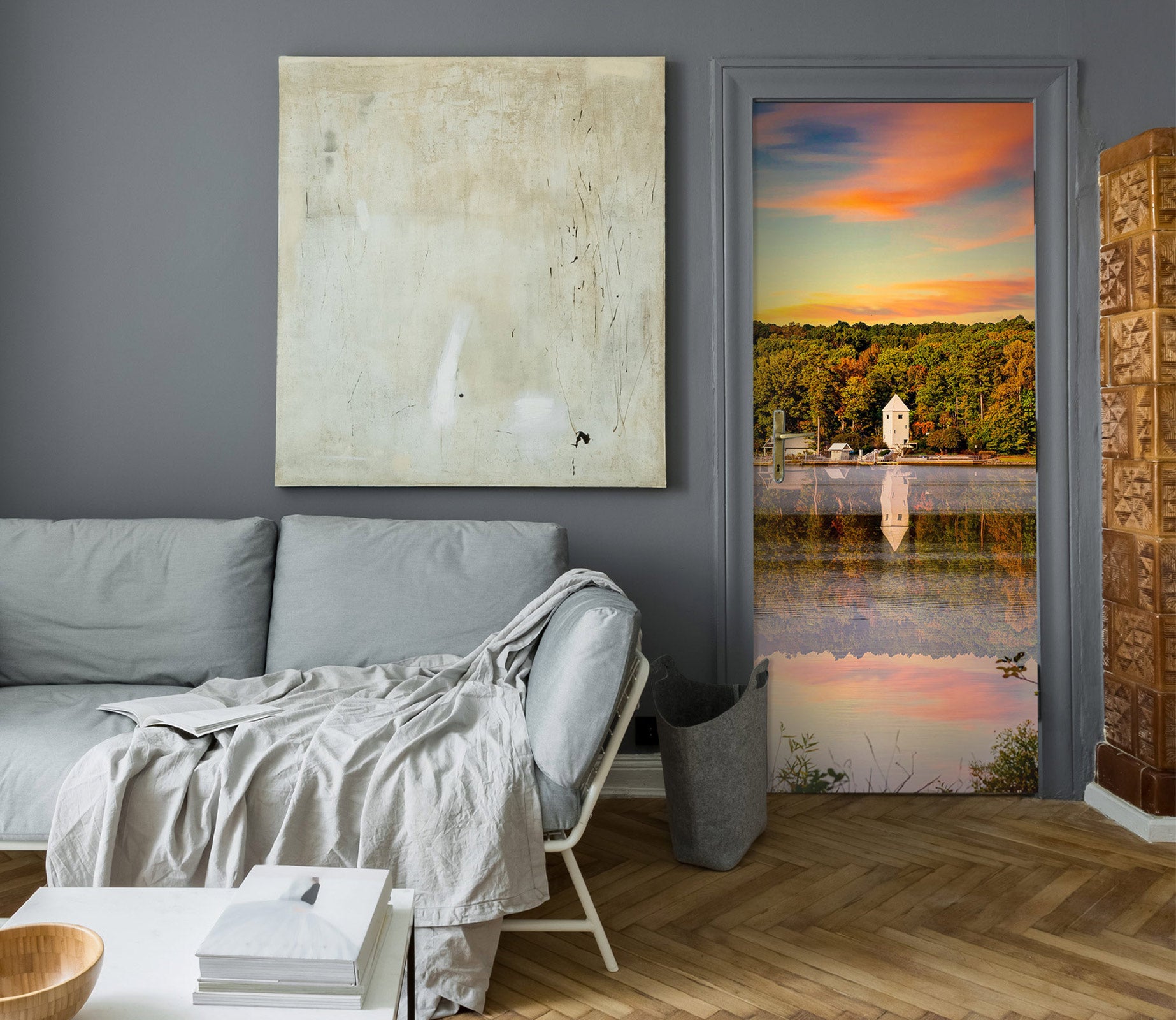 3D Forest Lake 107226 Beth Sheridan Door Mural