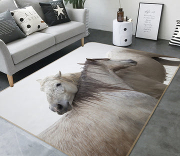 3D Two Horses 1075 Marco Carmassi Rug Non Slip Rug Mat Mat AJ Creativity Home 