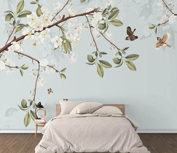 3D White Flowers 1618 Wall Murals Wallpaper AJ Wallpaper 2 