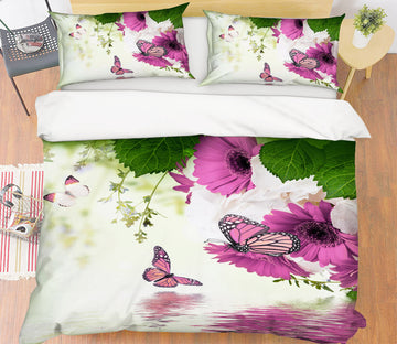 3D Flowers Butterfly 21019 Bed Pillowcases Quilt