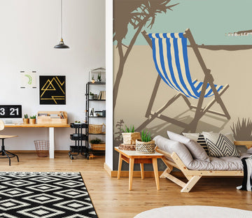 3D Bournemouth Blue Deckchair 1004 Steve Read Wall Mural Wall Murals Wallpaper AJ Wallpaper 2 