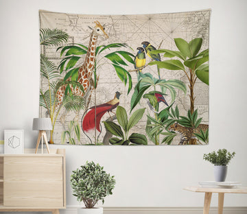 3D Giraffe Bird Grove 11874 Andrea haase Tapestry Hanging Cloth Hang